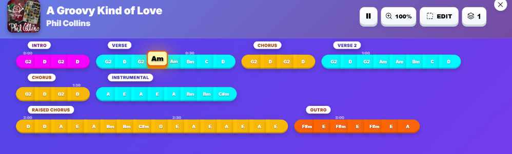 Song Map Example - Phil Collins