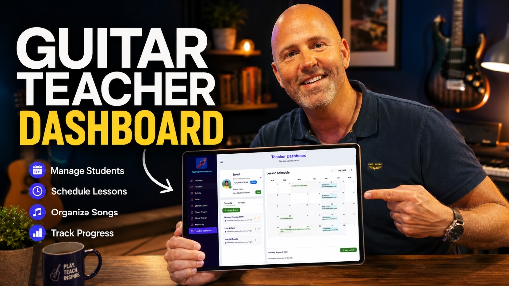 Guitar Teacher Dashboard features